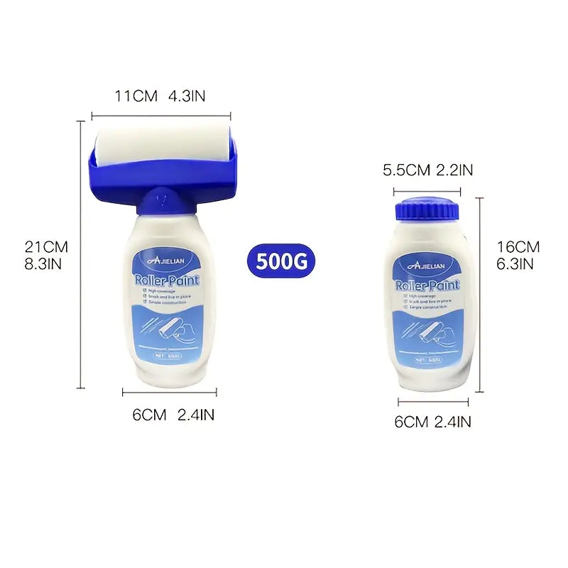 【Factory Direct Sales】DIY Wall Repair Paint Kit With Roller And Removable Brush Head - Easy Fill Wall Filler For Home Decor, Renovation, Painting, And Maintenance 500g Options - Versatile Indoor/Outdoor Wall Paint Tool