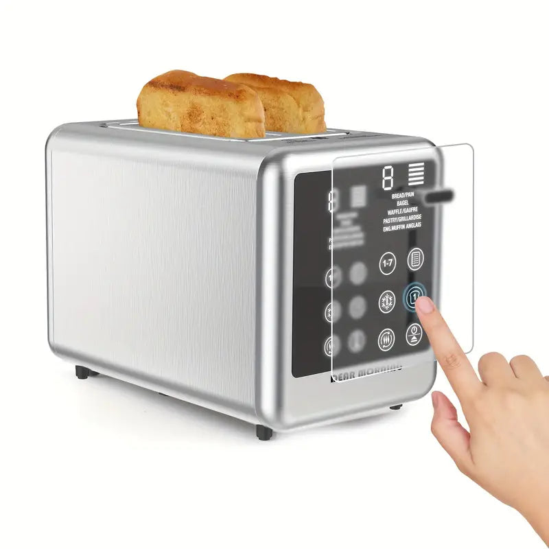 【Touchscreen Toaster】 2-slice toaster with digital timer, 6 bread types and 6 color settings