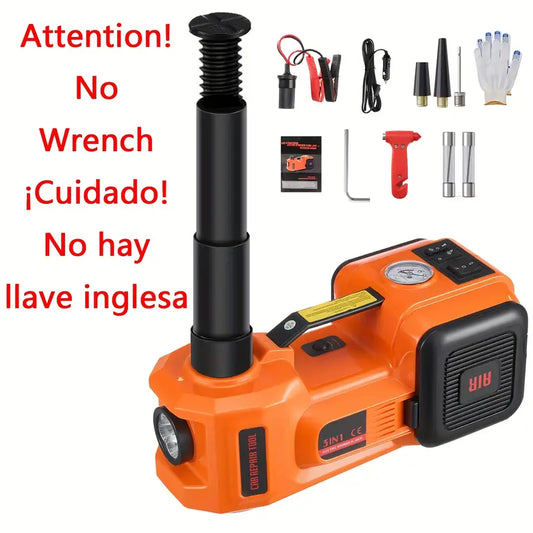 【Factory Direct Sales】5-ton/11023-pound Electric Car Jack, Hydraulic Jack with Electric Impact Wrench, Built-in Air Pump, And LED Light, Suitable for SUV, MPV, Sedan, And Truck Tire Replacement And Garage Maintenance